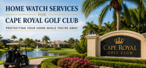 Cape Royal Golf Club homes and golf course in Cape Coral, Florida, representing professional Home Watch services for seasonal homeowners.
